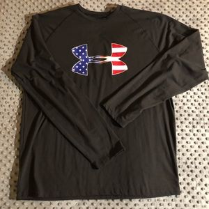 Black Under Armour American Flag Long T-shirt